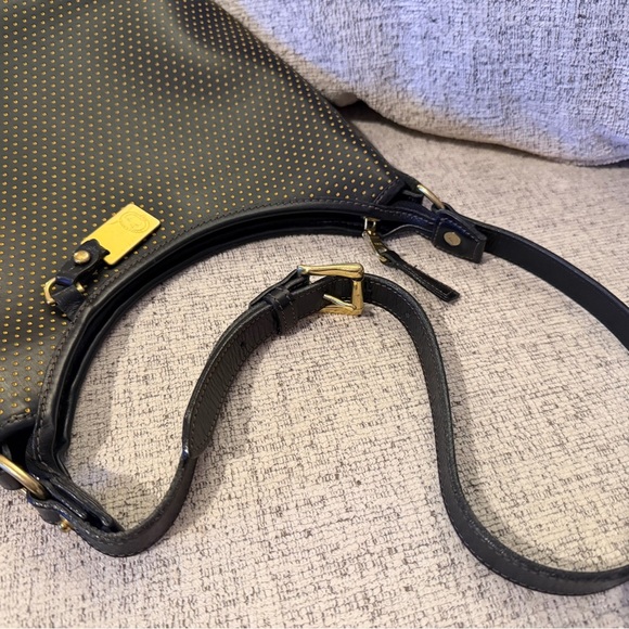 Dooney&Bourke Black Caberolet Vintage Polka Dot Hobo. 131/2x10 EUC with dusty - Picture 7 of 12